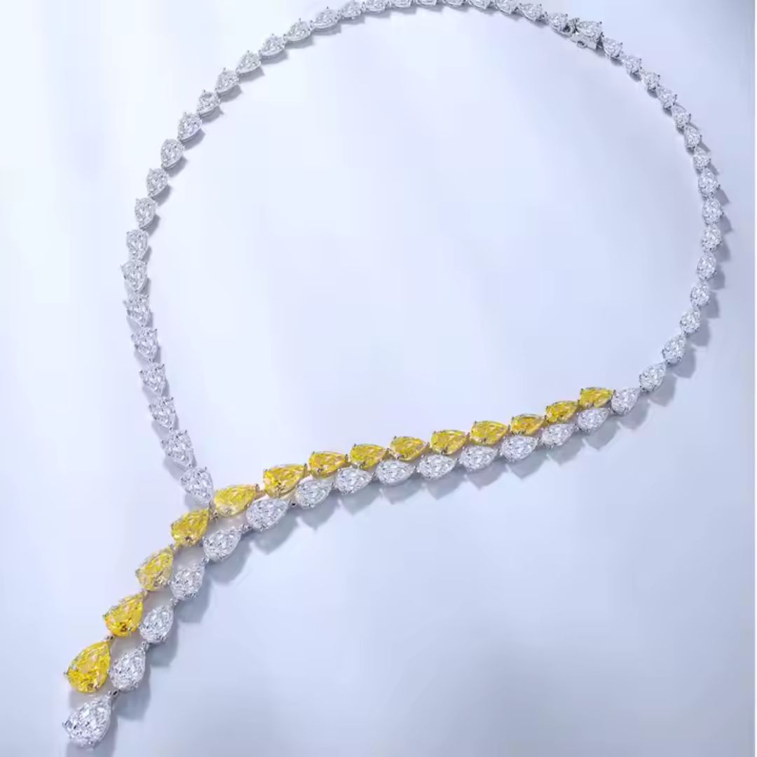 Yellow-Silver Duo Necklace