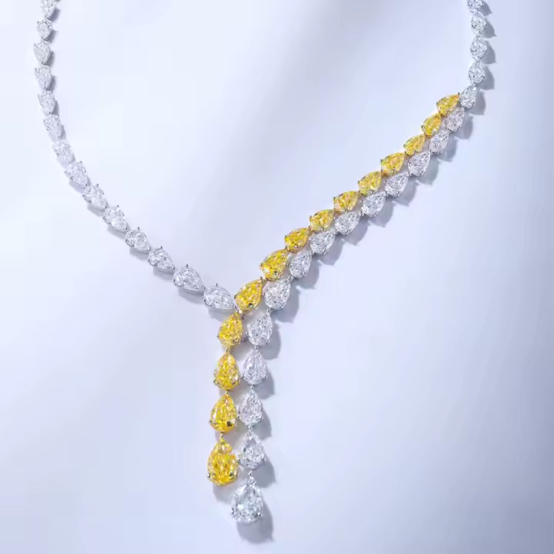 Yellow-Silver Duo Necklace