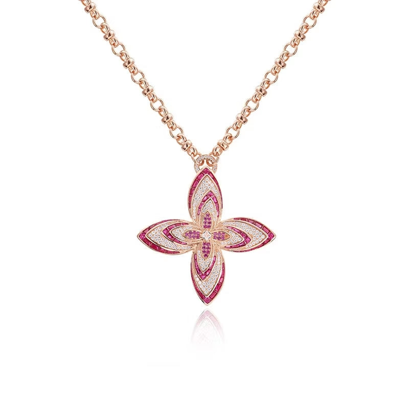 Ruby Aurum Blossom Necklace